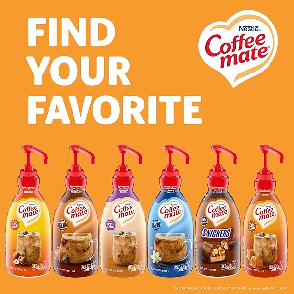 NESTLE COFFEE MATE COFFEE CREAMER, CARAMEL, LIQUID CONCENTRATE PUMP BOTTLE, NON DAIRY, NO REFRIGERATION, 50.7 FL OZ (PACK OF 2)