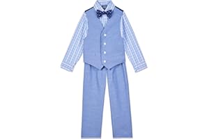 Nautica Boys' 4-Piece Set with Dress Shirt, Bowtie, Vest and Pants