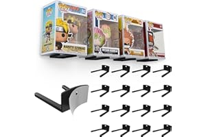 Modern JP Adhesive Display Shelf for Funko Pop Boxes (16-Pack) – Clean Mount for Funko Pop Display – Easy Adhesive Install – Box-Safe, No-Drill Setup – Black