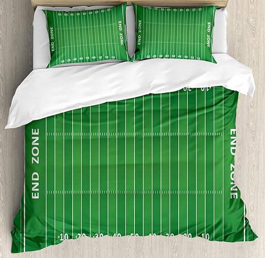 Amazon Com Ambesonne Football Duvet Cover Set King Size Field Of