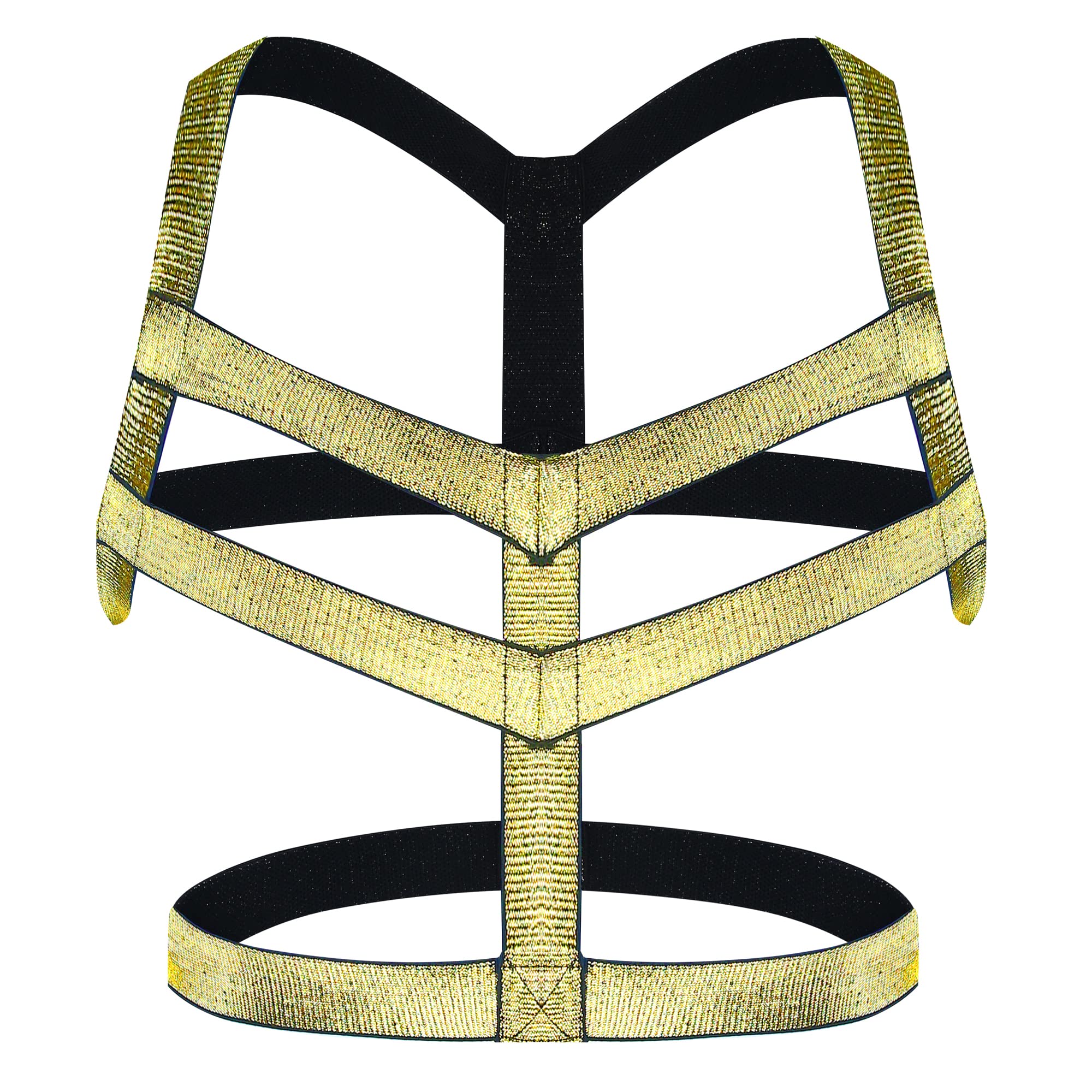 YUFEIDA Men's Body Chest Harness Belt Elastic Halter Nylon Stretchy Shoulder Strap Clubwear Costumes Belts