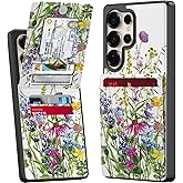 Bemal for Samsung Galaxy S24 Ultra Wallet Case with Card Holder, Fashion Printed, RFID Blocking, PU Leather Kickstand, Magnetic Closure, Shockproof Phone Cover for Women Men, Blooming Floral