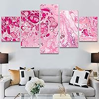 SIGNWIN 5 Panel Canvas Wall Art Abstract Closeup Digital Art Modern Artwork for Home Decorations Ready to Hang - 60