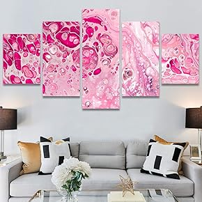 SIGNWIN 5 Panel Canvas Wall Art Abstract Closeup...