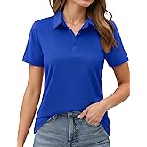 MAGCOMSEN Women's Polo Shirts Short Sleeve UPF 50+ Golf Collared Shirt for Work Quick Dry Tennis Top Moisture Wick