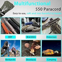 VVAAGG Reflective Paracord Rope 100FT, 7 Strand
