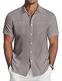 COOFANDY Men's Summer Shirts Short Sleeve Button