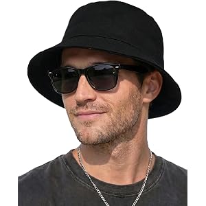 QEUOYSS Sun Bucket Hats for Men Women Fashion Cotton Summer Beach Golf Fishing Hat for Men Women Packable Outdoor Vacation