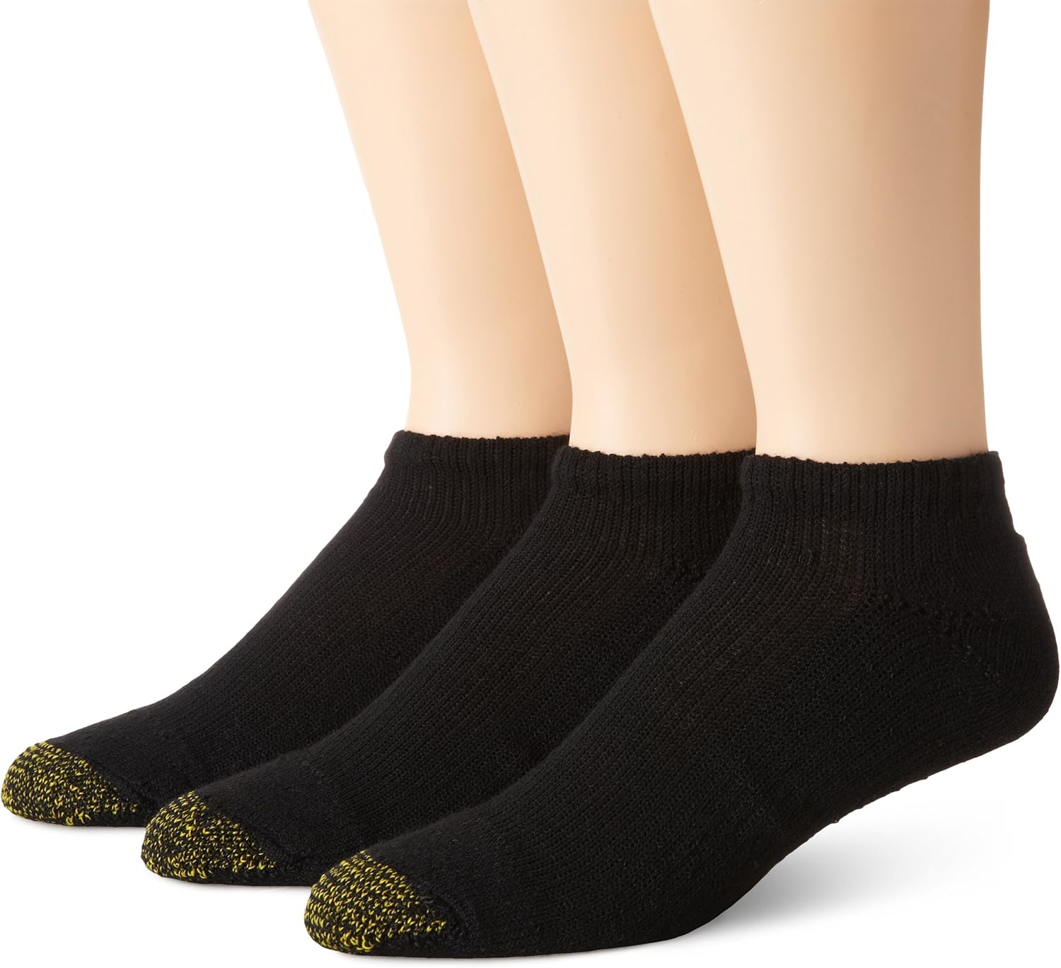 Gold Toe Men's Cushion Tec Quarter 3 Pack, Black, Sock Size 1013/Shoe