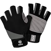 FitsT4 Sports Half Finger Padded Palm Sailing Gloves for Kayak Water Sports | for Men Women Youth,Water Ski,Paddling,Wakeboard,Jet Ski,Rafting,Canoe,Rowing,Diving,Boating,Surfing,Fishing,Adjustable Wrist