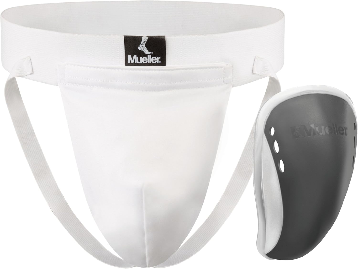 Mueller Athletic Supporter with Flex Shield Cup, White/Gray, Adult XX-Large: Health & Personal Care