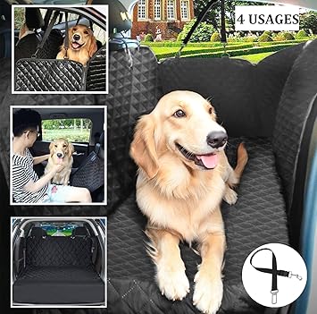 Pecute Hundedecke für Auto Rückbank Hundedecke für Auto Rückbank Kofferraumschutz Hunde Hand Autoschondecke mit Sicherheitsgu