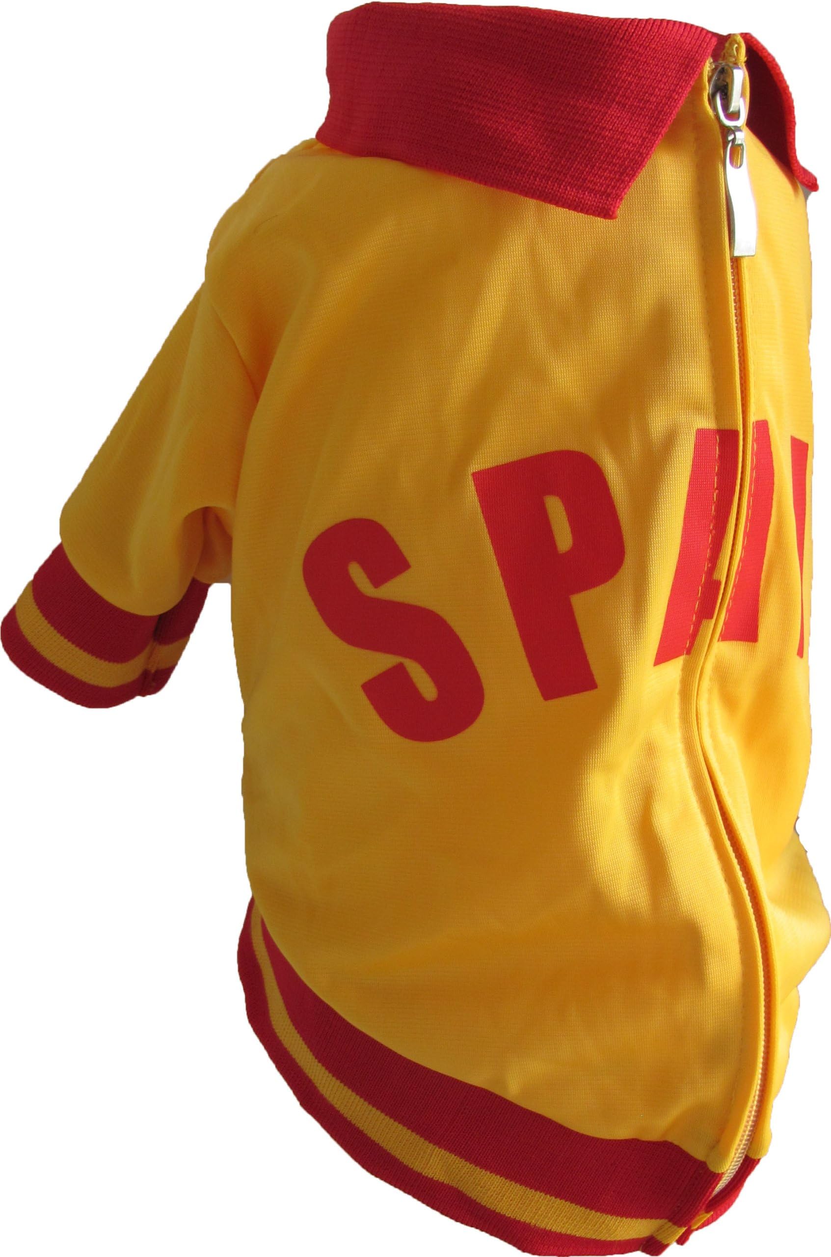 The Mutley Collection Spain Olympic Soccer Warm-Up Track Jacket for Dogs