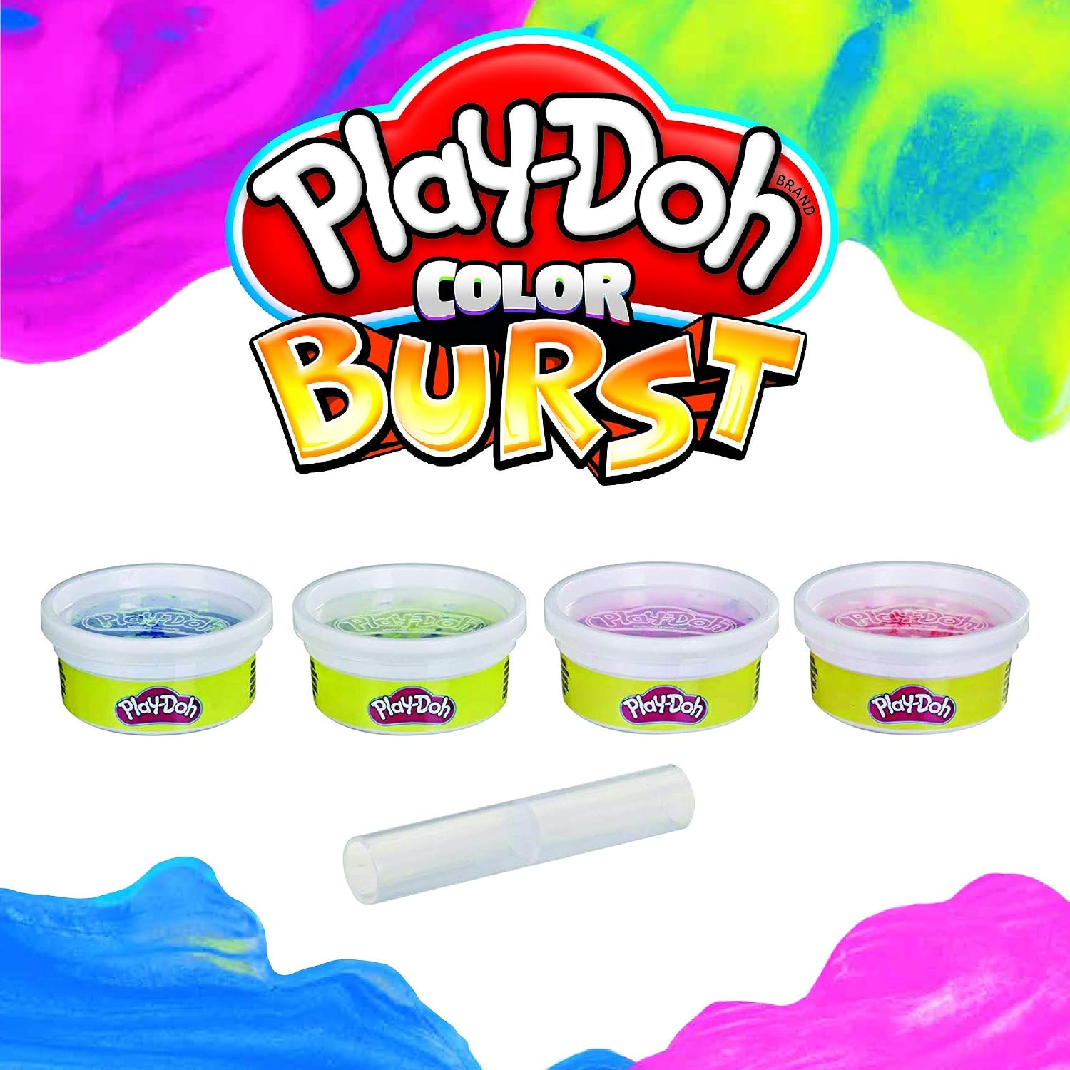 Hasbro E6966 Play Doh Colour Burst 4 Pack, More Than One, Medium