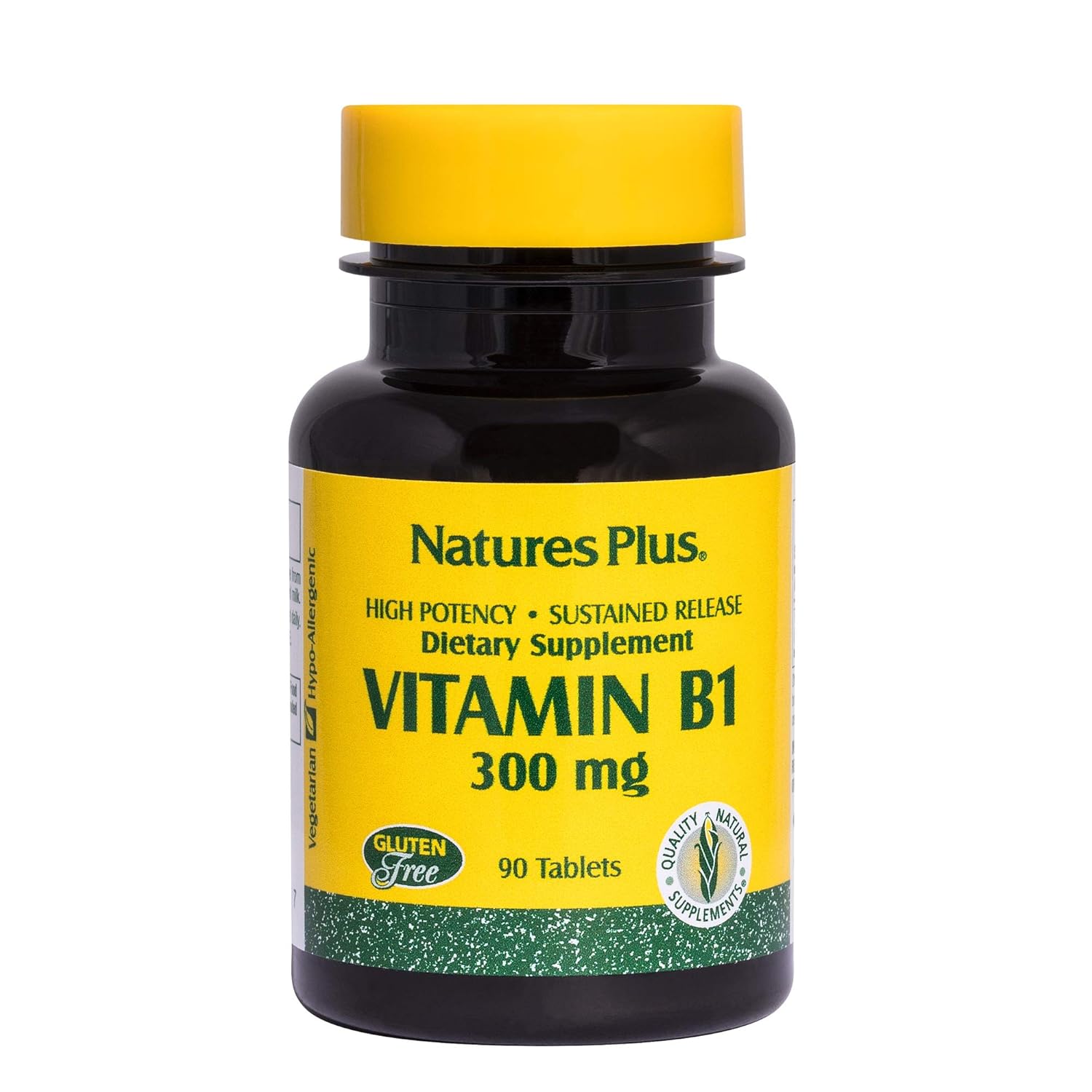 Natures Plus Vitamin B1 (Thiamin HCI) 300 mg, 90 Vegetarian Tablets