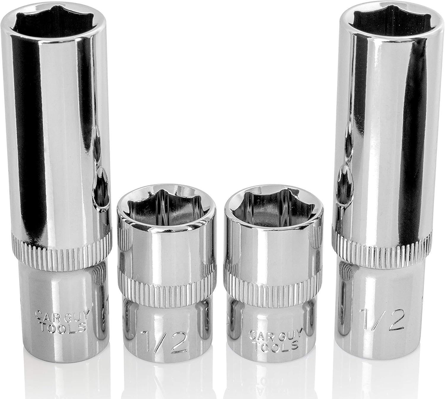 1/2" Socket Four Pack (3/8" Drive, 6pt, Shallow and Deep)