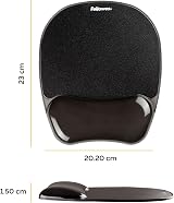 Fellowes Crystals Gel Mouse Mat Wrist Support Black - Non Slip Base view 2