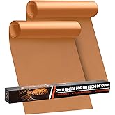 Oven Liners for Bottom of Oven - 2 Pack Large Heavy Duty Oven Mats, 17"x 25" Reusable Matt Liner for Electric, Gas, Toaster Ovens & Grills, BPA & PFOA Free, Kitchen Essentials, Copper