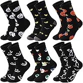 TENYSAF Fun Halloween Socks for Men: Novelty Cotton Crew Socks with Spooky Pumpkin Ghost Design Perfect Halloween Gifts