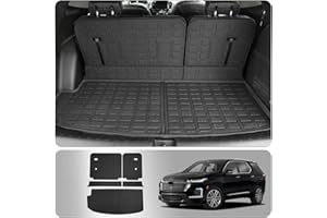 Thinzyou Cargo Mat Compatible with 2018-2023 (Fit 2024 Traverse Limited) Chevrolet Traverse Cargo Liner Trunk Liner Back Seat Cover Protector 2023 Chevy Traverse Accessories (Trunk Mat+Backrest Mats)
