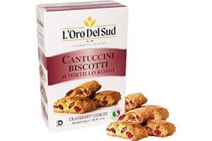 L'Oro Del Sud Cranberry Biscotti, Cantuccini d'Abruzzo, Italian Cookies Madewith Real Quality Ingredients, 180 G, 6.3 oz
