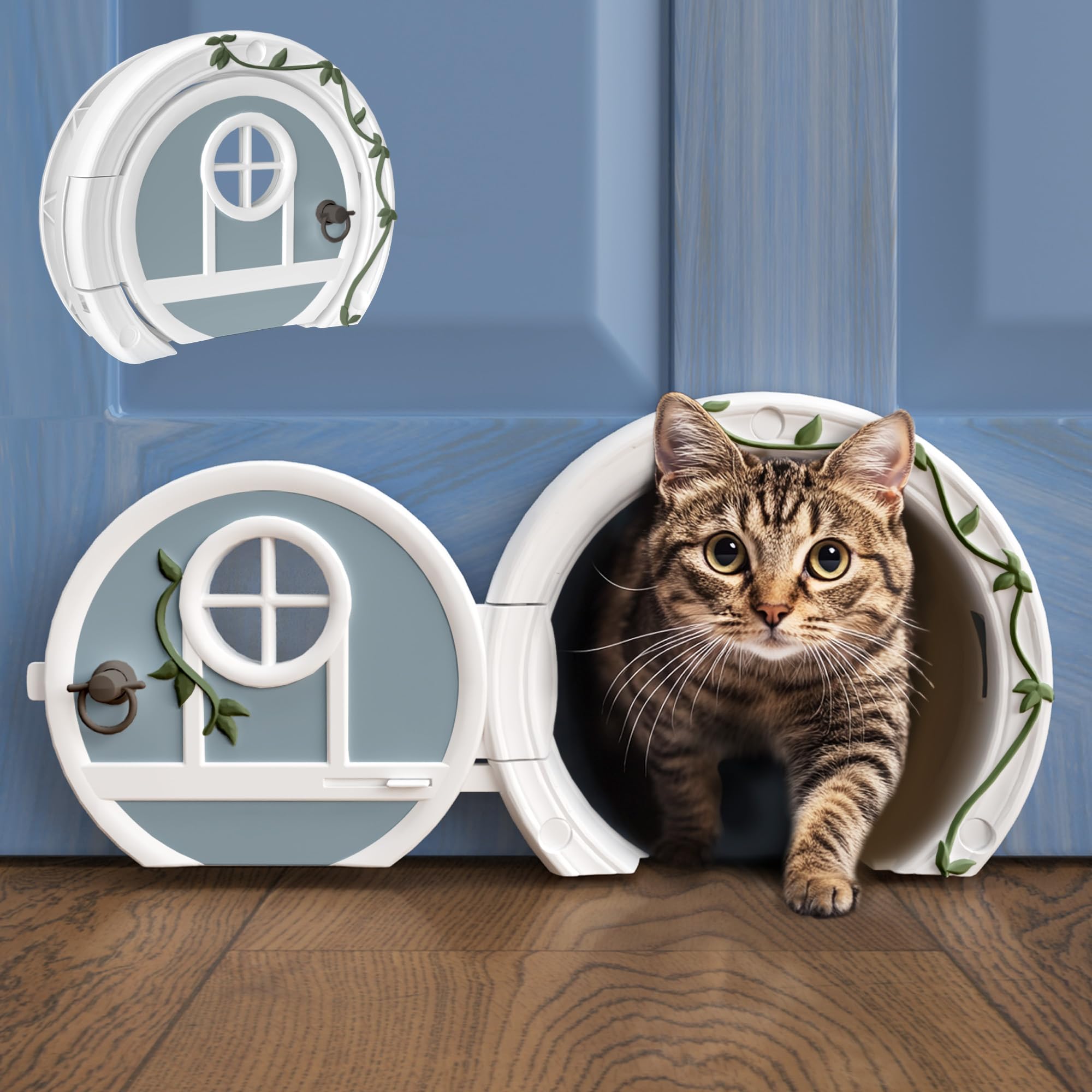 Photo 1 of Gnome® Door Cat Door for Interior Doors - Stylish & Functional with No Flap, Lockable, and Easy Installation, Spacious Large Kitty Door for Cats Up to 20 lbs, Private and Comfortable Pet Door