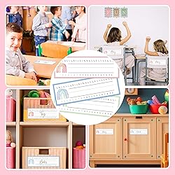 30 Name Tags for Classroom Cubbies, 3x9 in Boho