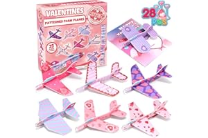 Laoyebaohao 28 Pack Valentines Day Cards for Kids School with Foam Airplane, Valentines Day Gifts For Kids, Valentines Exchange Prize Gifts Cards Boys & Girl, Airplane Valentines Party Favors