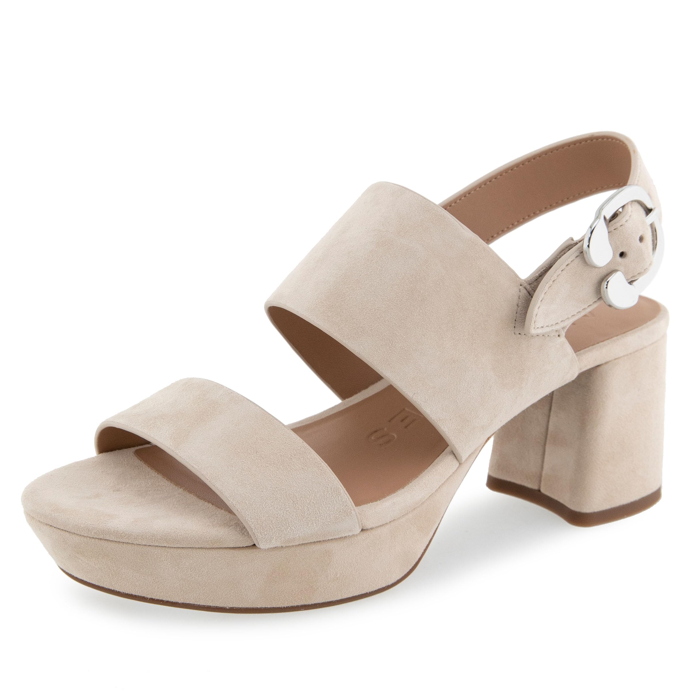 Aerosoles Women’s Camera Platform Heeled Sandal, Stone Suede, 11W