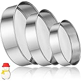 Patelai 3 Pcs Stainless Steel Round Flour Sifter Sieve Fine Mesh for Bake Decorate Cakes, Pies, Pastries, Cupcakes (6 Inch an