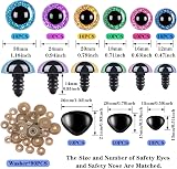 SANNIX Pack of 90 Safety Eyes and Noses for Dolls Plush Toys 12-30 mm view 2