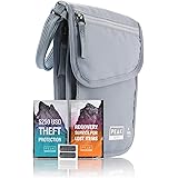 RFID Neck Wallet - The Original Travel Pouch with Adjustable Crossbody Strap + Theft Protection and Lost & Found Service