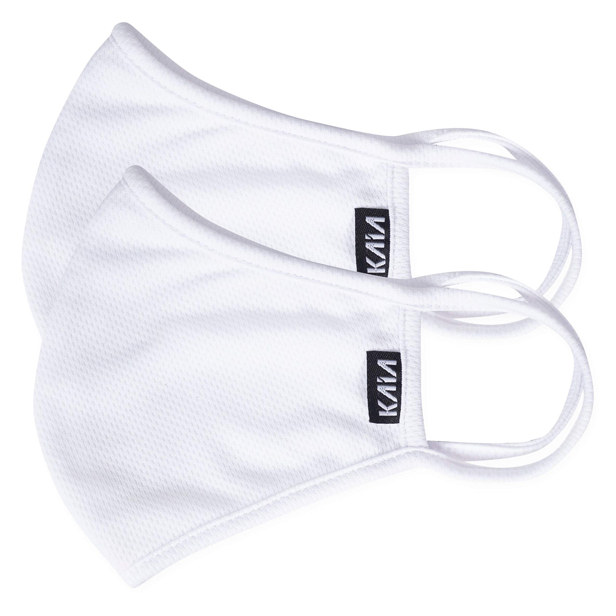 KAIA Face Covering | 2-Layer | Washable | Reusable | Breathable | Dust Filtration | Splash Resistant | Ideal for all outdoor activities such as Cycling & Running | White (2-pack, Small)