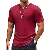 COOFANDY Mens Muscle T-Shirts V-Neck Slim Fit Workout Shirt Short Sleeve Longline Gym Athletic Tee Shirts
