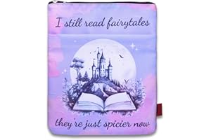 LParkin Book Sleeve Cover with Zipper, I Still Read Fairytales They're Just Spicier Book Protector Pouch, 11 x 8.5 Inch Spicy