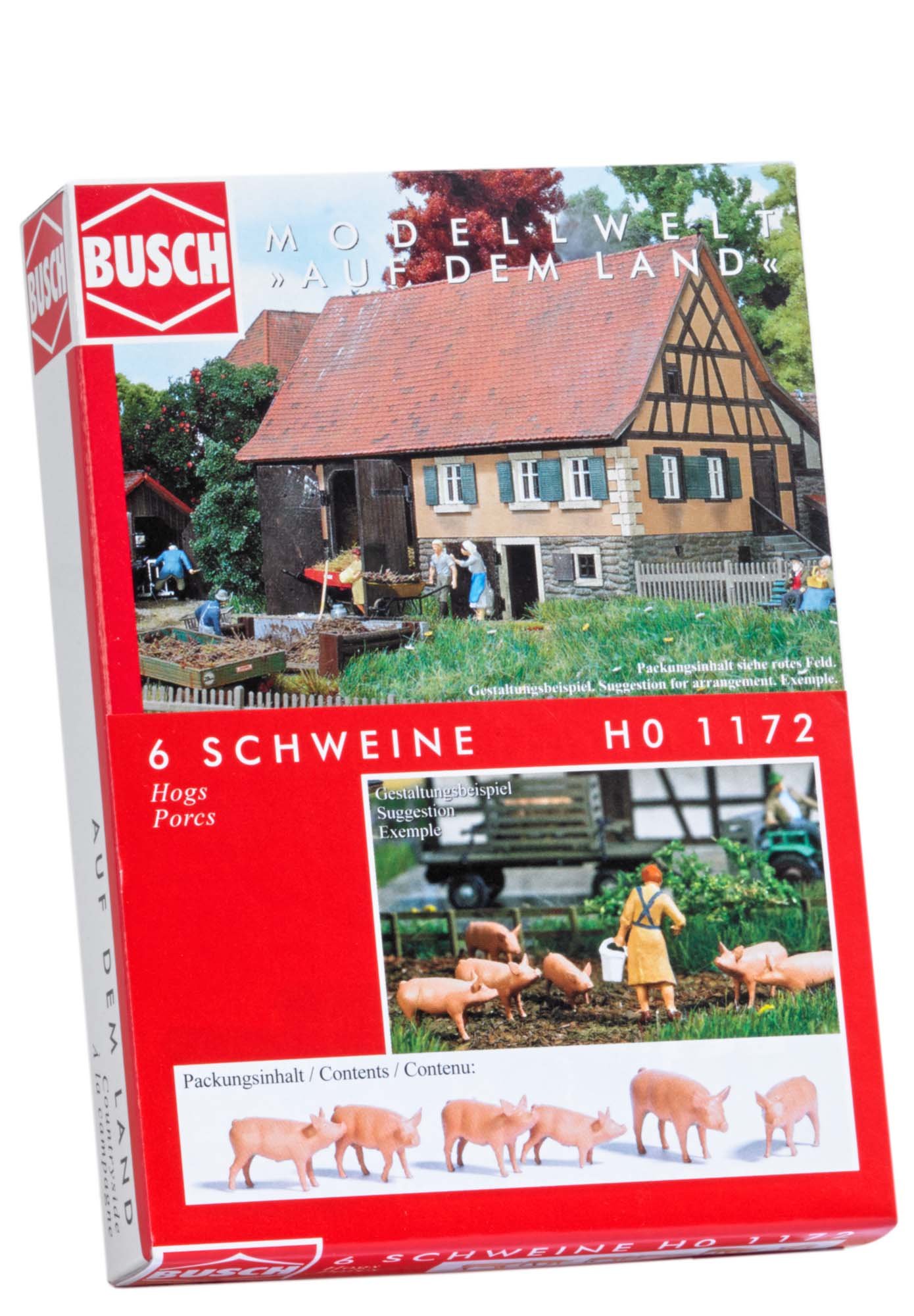 Busch 1172 – 6 Pig Animal Figures 1:72