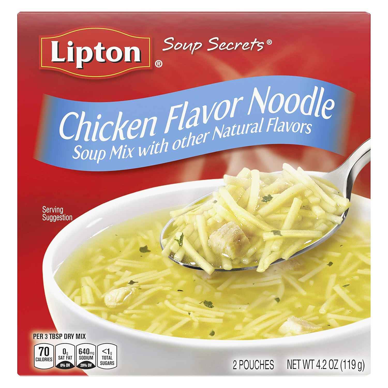 Amazon Com Lipton Soup Secrets Instant Soup Mix Chicken Noodle 4 2 Oz Pack 24 Dry Soup Mix Microwave Grocery Gourmet Food