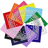 PJPSAA 12 Pack Bandanas Unisex Paisley Cowboy Bandanas Bulk Multi Purpose Headband Scarf for Men Women Costume