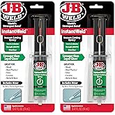 J-B Weld InstantWeld 2 Pack - Clear, 2 Minute Set Epoxy Adhesive, Static Mixer No Mess Application - 14ml