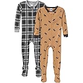 Gerber Baby-Boys 2-Pack Footed Pajamas, Moose, 6-9 Months