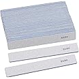 25 Count 80 Grit Rectangle Nail Files for Acrylic Nails, Reusable Buffering Files Double Sided Emery Boards for Nails