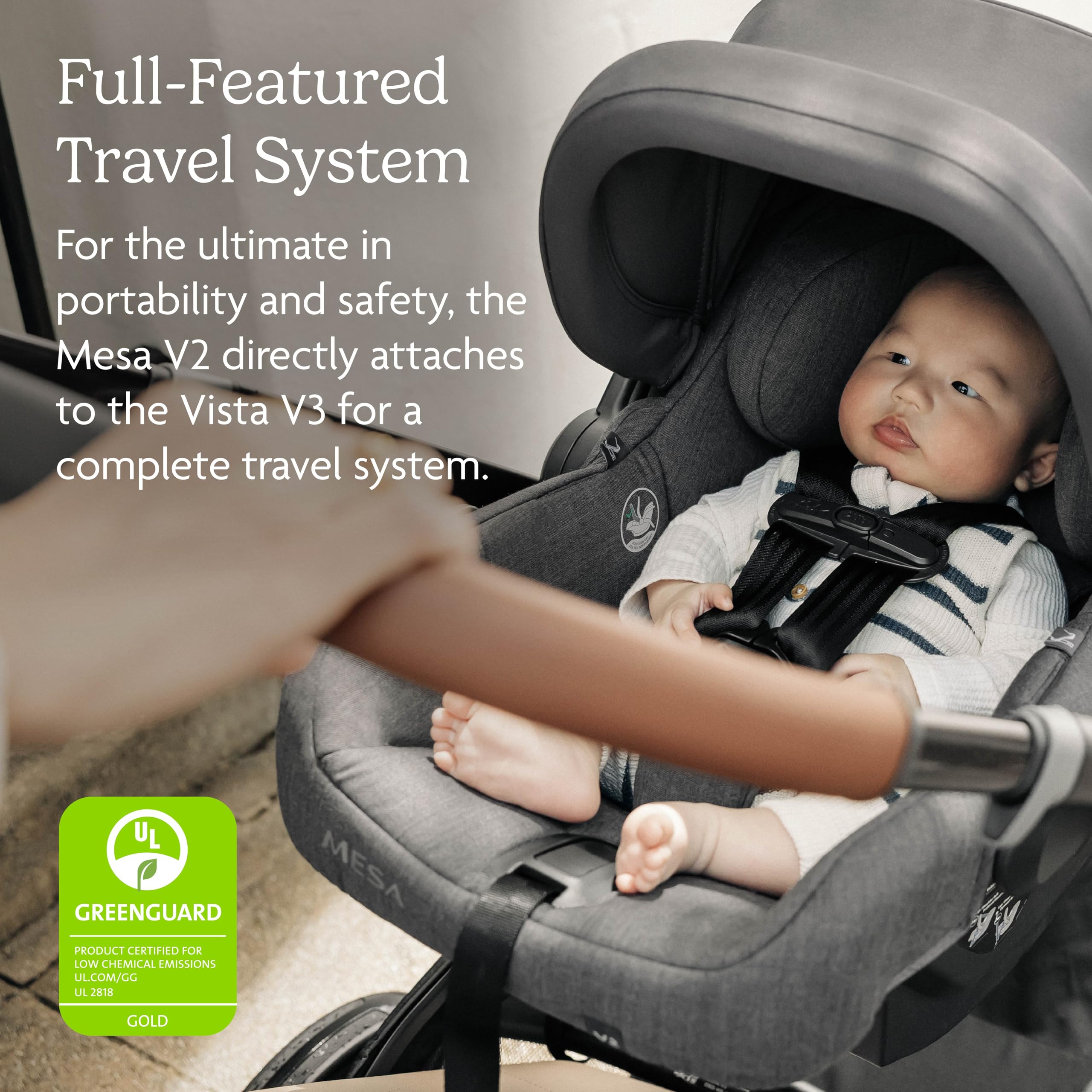 UPPAbaby Travel System - Vista V3 Stroller + Mesa V2 Infant Car Seat Combo - Toddler Seat, Rain Shield, Bug Shield, Storage Bag, Car Seat, Base + Infant Insert Included - Jake (Charcoal)