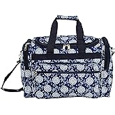 World Traveler 16-inch Travel Duffel Bag-Navy Vines Floral