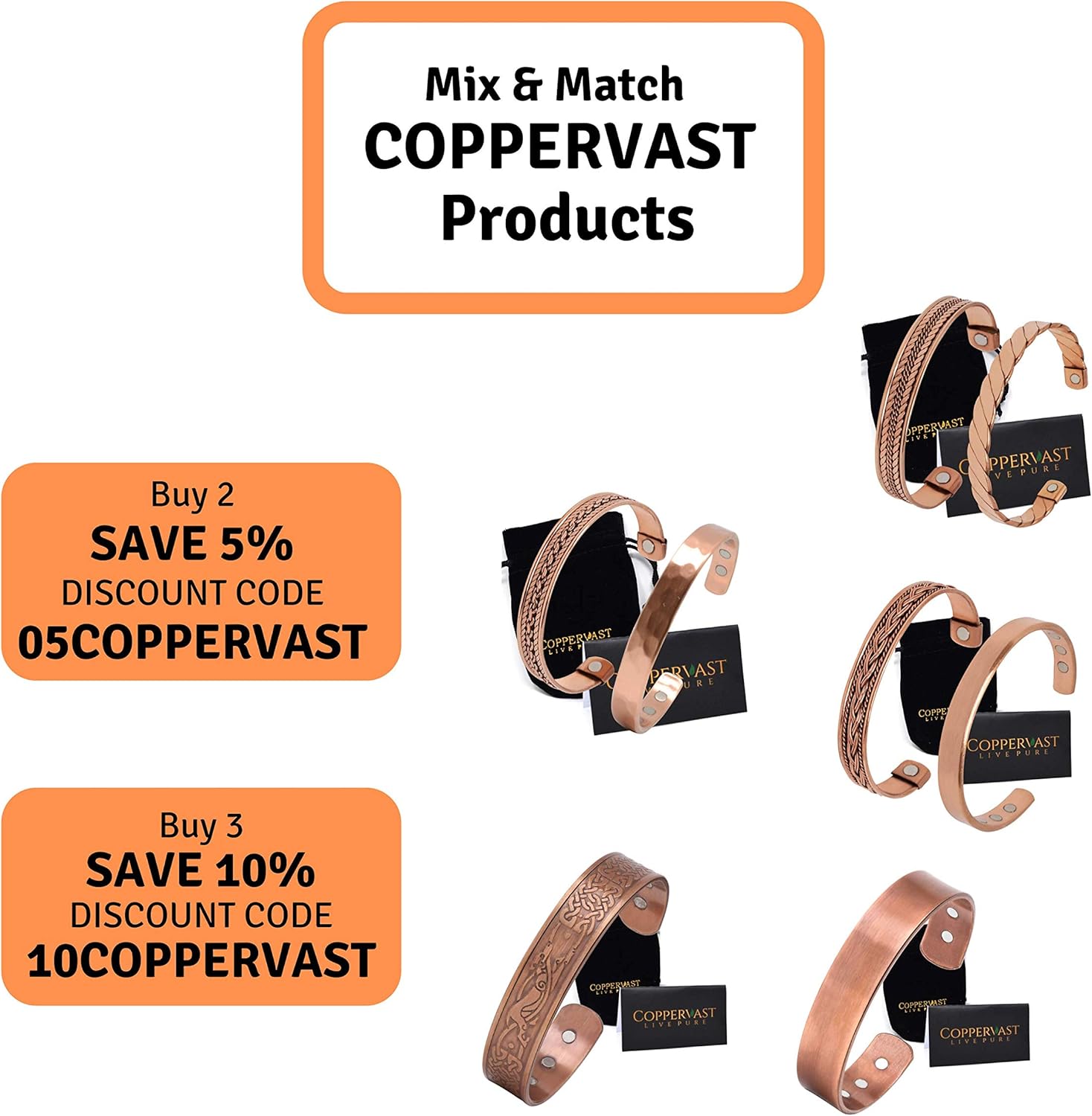 Copper Bracelets for Arthritis - for Men and Women with Powerful Therapy Magnets Effective and Natural Relief for Arthritis Set of 2 (Hammered): Health & Personal Care