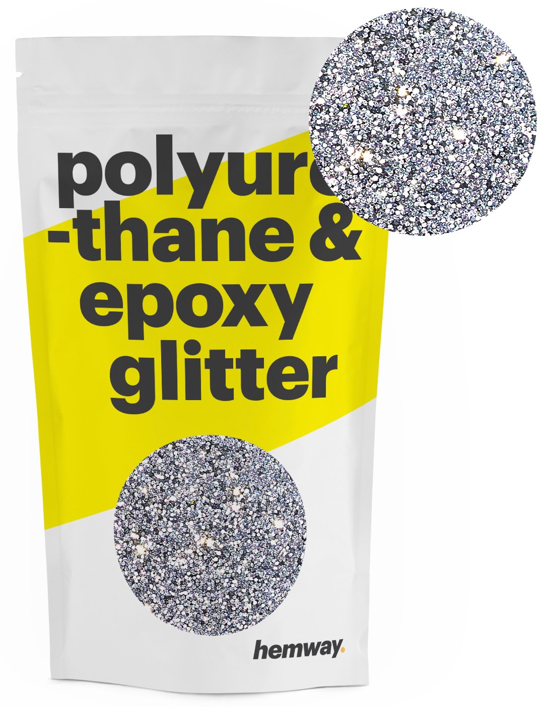 Hemway Metallic Glitter Floor Crystals (Silver) for Epoxy Resin