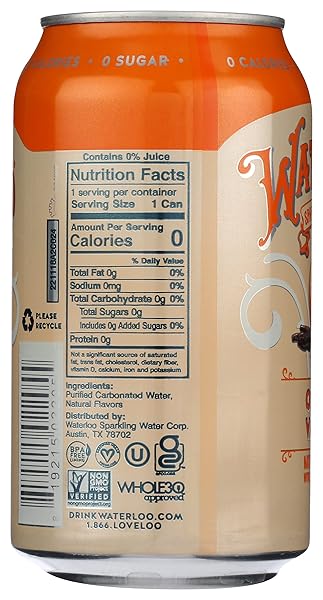 WATERLOO SPARKLING WATER ORANGE VANILLA SPARKLING WATER SGL, 12 FZ