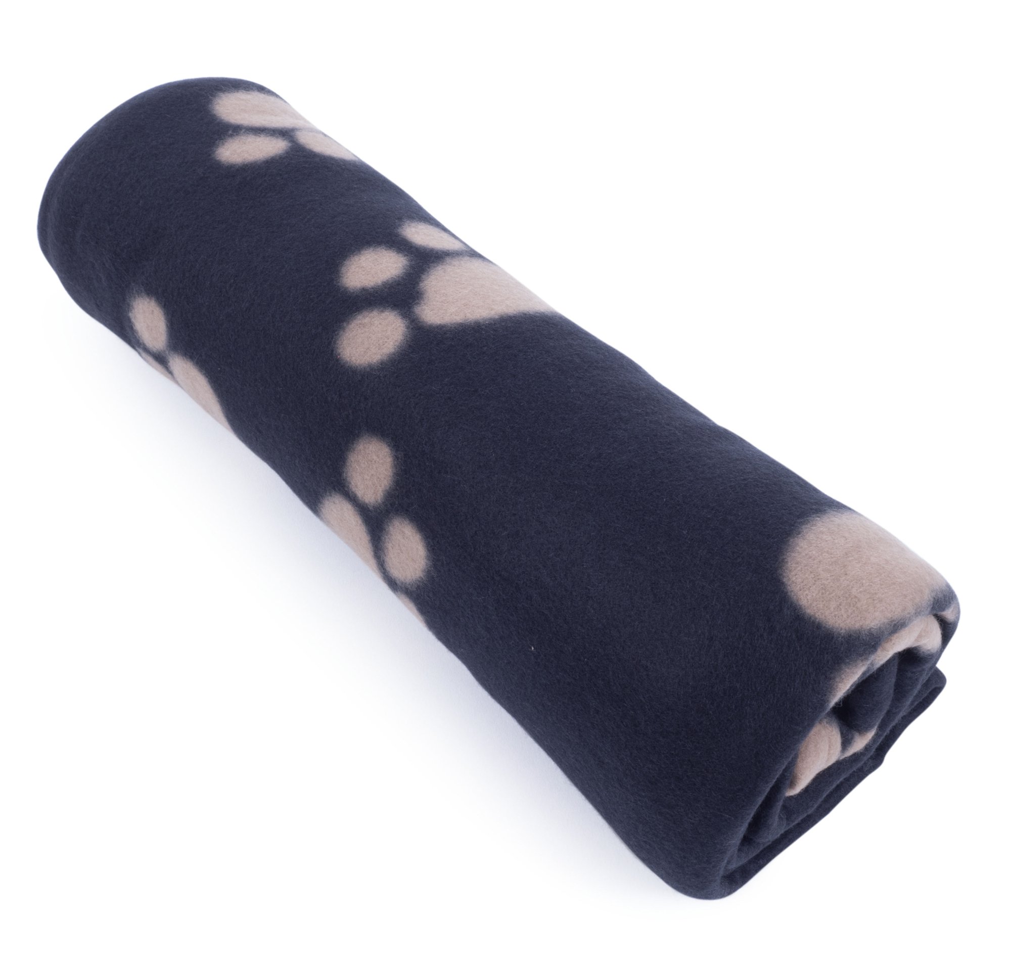 Petface Archie's Fleece Comforter Paw Print Blanket for Dog, Black — image 1