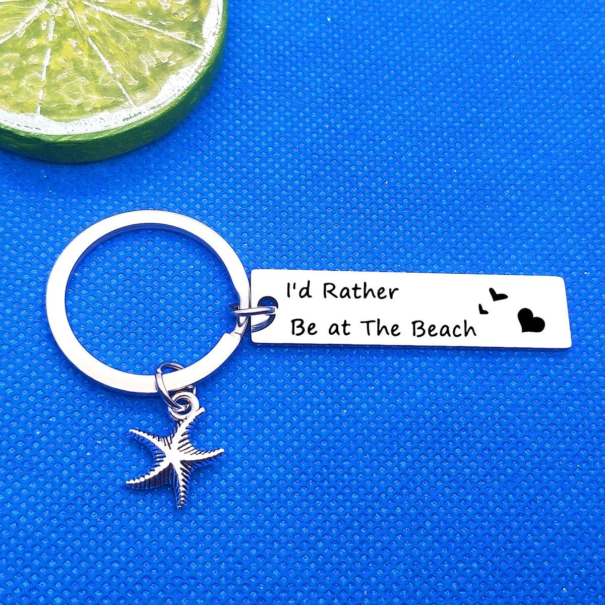 Beach Keyring for Beach Girls I'd Rather Be at The Beach Keychain Beach Lover Gifts for Christmas Birthday Gifts for Friends Family Vacation Gift Starfish Keyring Nature Lover Gift for Women Girls - Image 5