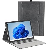 SSS&middot;GRGB Case fit 12.3 in Microsoft Surface Pro 7/7+/6/5/4, Multiple Angle Viewing Portfolio Business Cover with Stylus Holder &amp; Pocket, Compatible with Type Cover Keyboard, Black