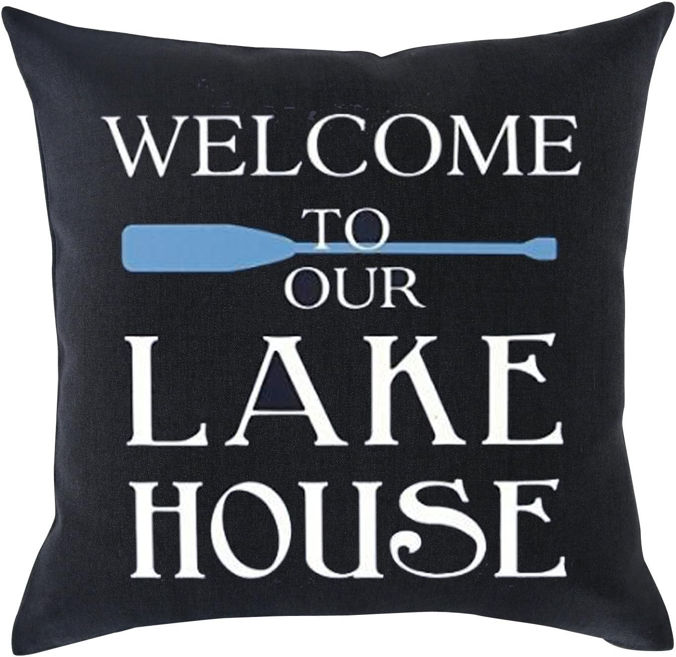 Amazon Com Welcome To Our Lake House Cotton Linen Throw Pillow